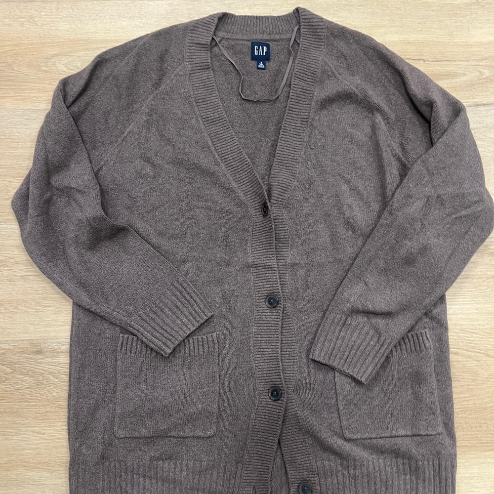 GAP CashSoft Brown Boyfriend Cardigan TALL